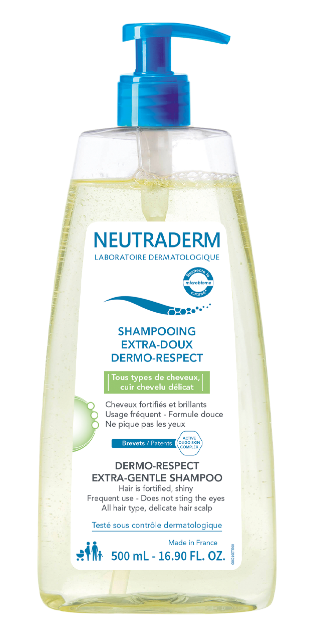 image Neutraderm Shampooing Extra-Doux Dermo-Respect – Flacon pompe de 500 ml (12 produits)
